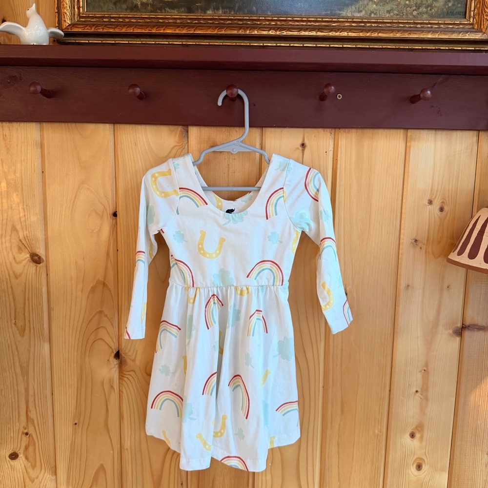 Colorful Rainbow Kids Dress Organic Cotton